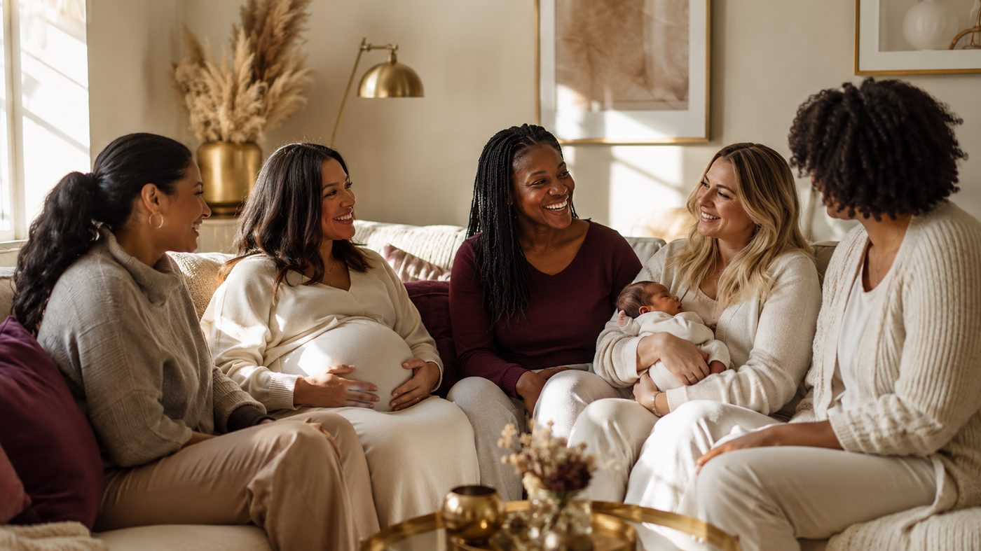 Diverse group of women supporting each other on their fertility journeys